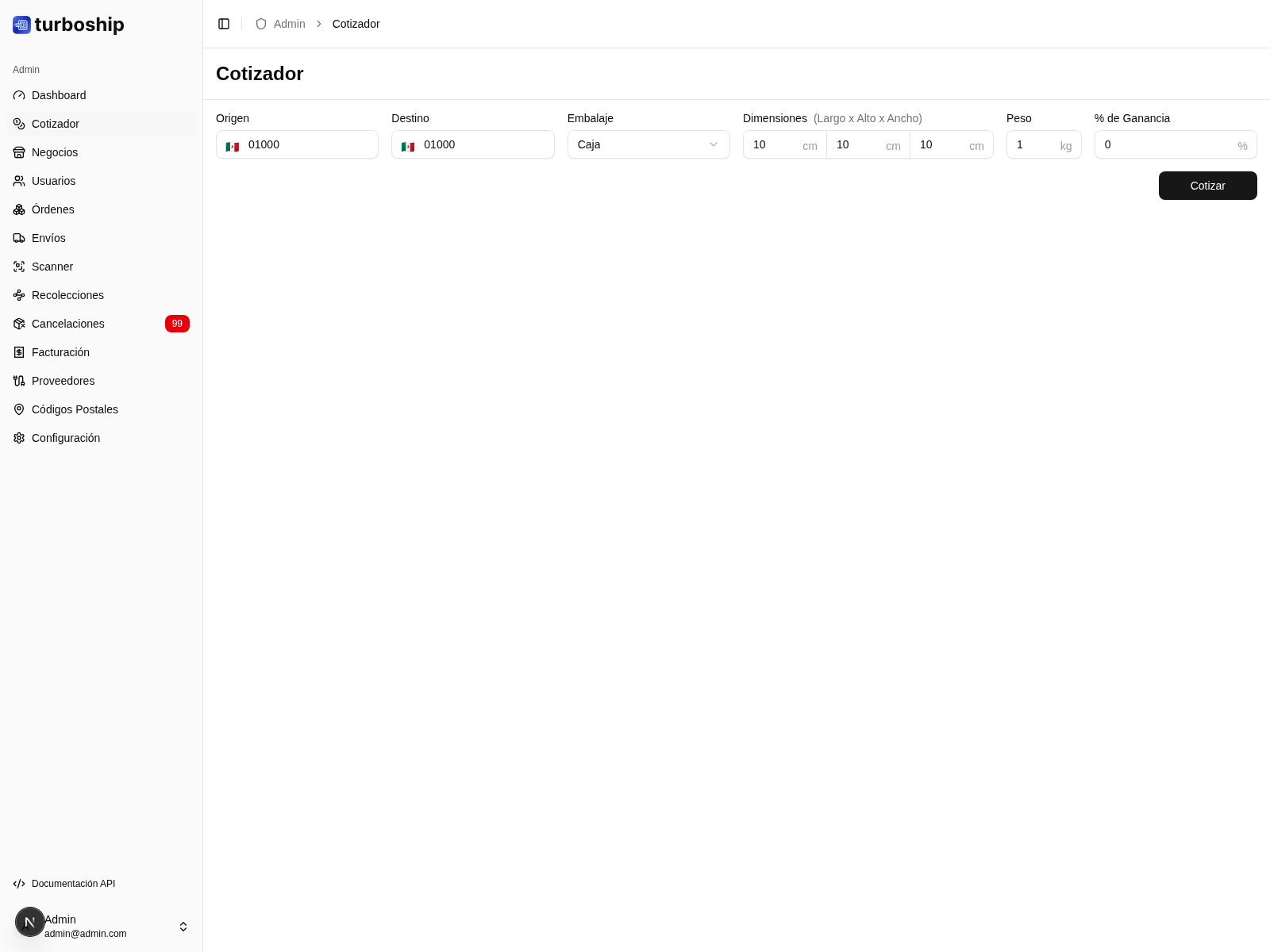 Cotizador formulario