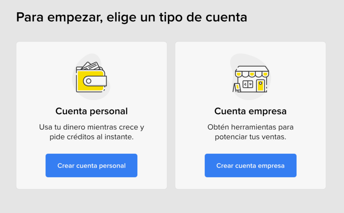 Cuenta de Mercado Pago tipo empresa